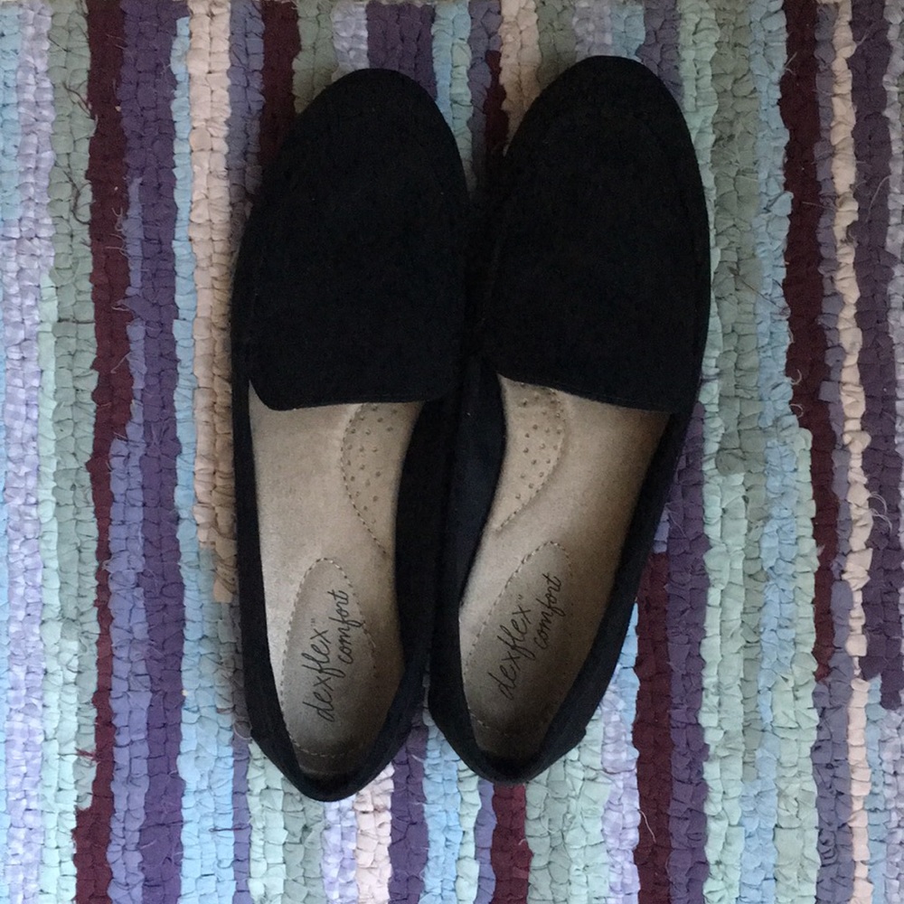 Black suede flats